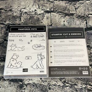 Stampin Up PAMPERED PETS Stamp Set & PETS Dies Cats Dogs 152705
